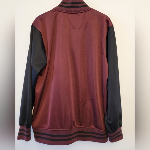 Lightweight Varsity Jacket - Maroon w/ Black Sleeves (Large) - Picture 3 of 5